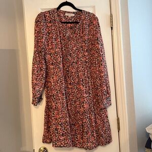 LOFT Pink and Gray Floral dress
